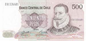 500 Pesos p153e Chile 1994